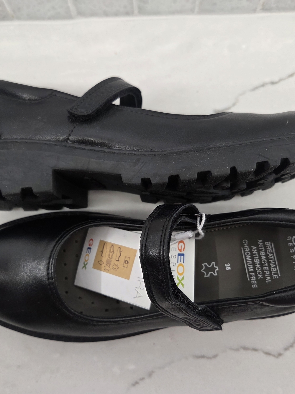 Geox Kids Black Mary Jane School Shoes 36